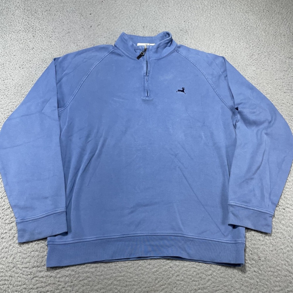 Fairway & Greene Sweatshirt Mens Large Blue Pima‎ Cotton 1/4 Zip Golf Pullover
